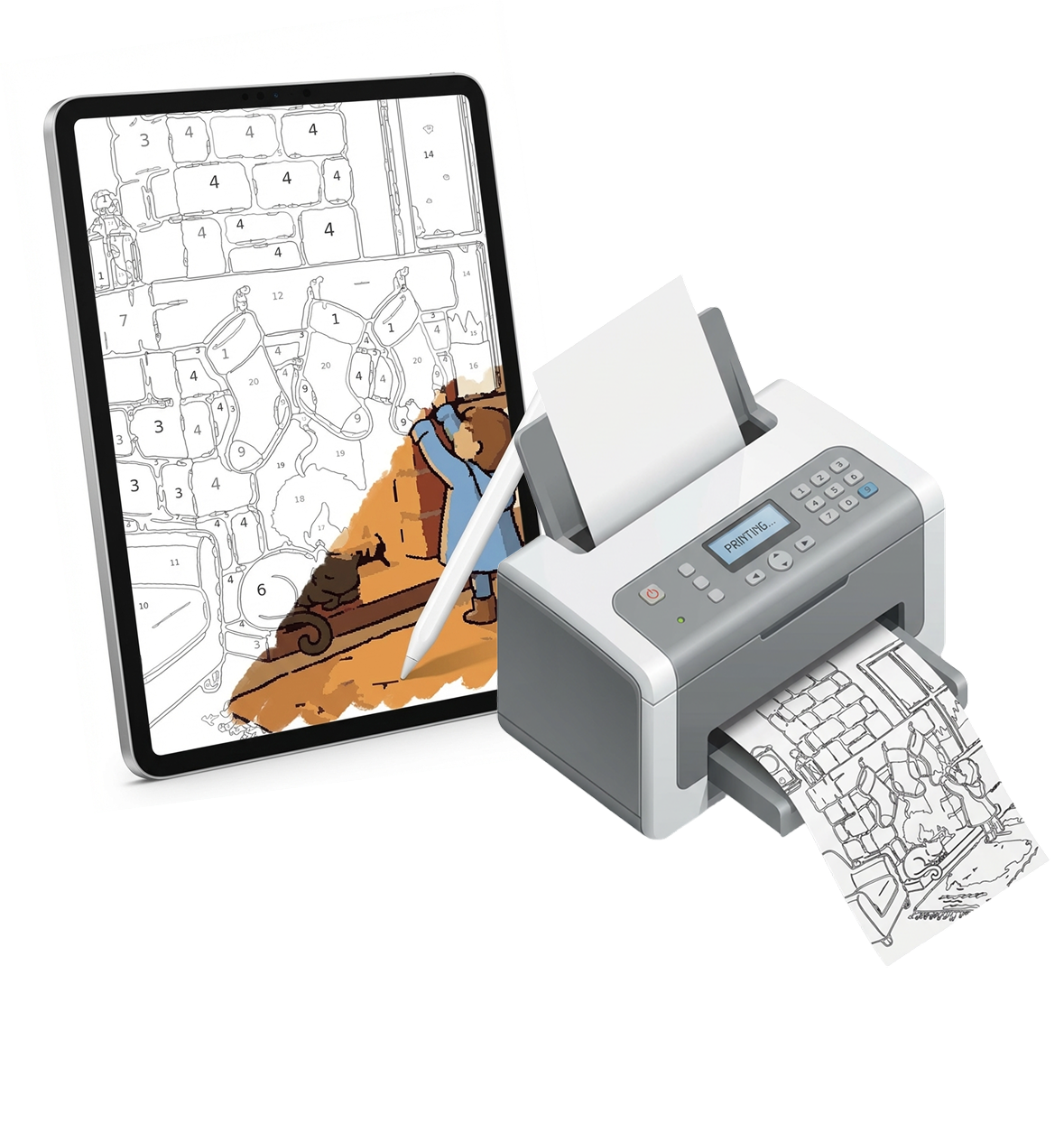 Print to iPad workflow with Wundercolor